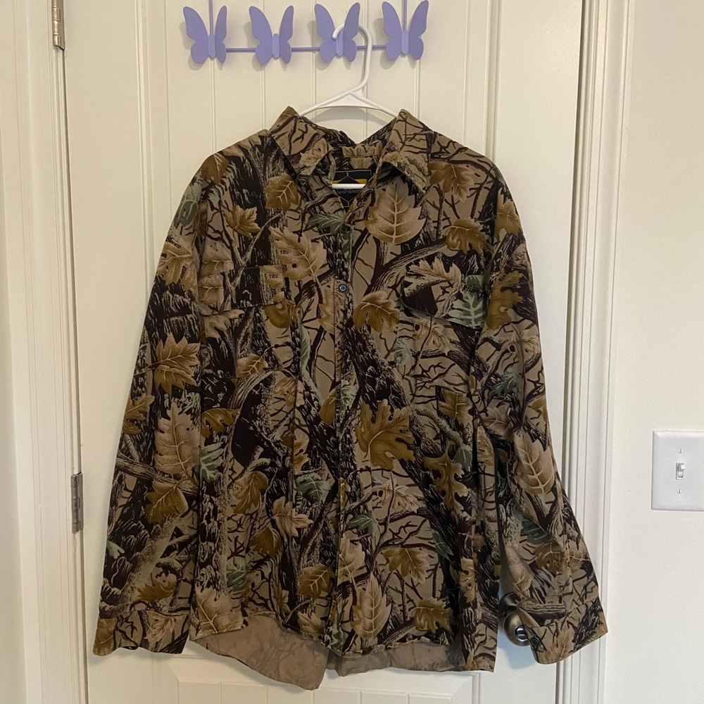 EUC Master Sportsman men’s camouflage‎ thick button down 100% cotton shirt XL